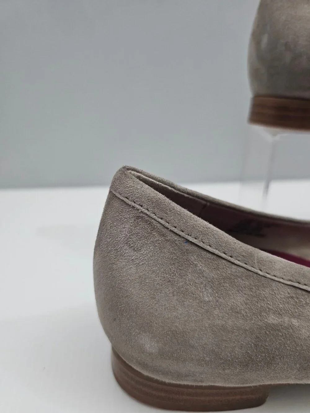 Munro Joslynn Bow Ballet Flat Womens 8.5 WIDE WIDTH Taupe Suede Casual Comfort